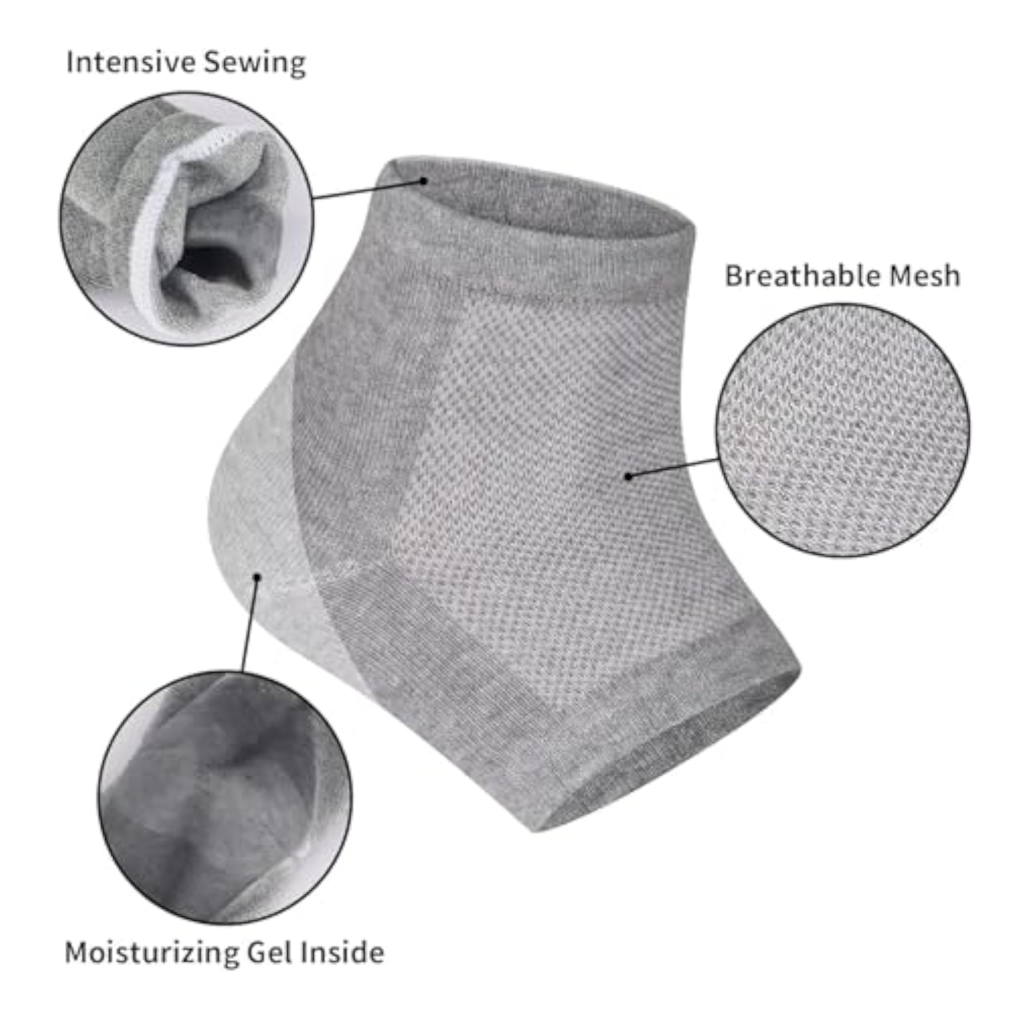 Moisturizing Gel Heel Socks for Cracked Heels